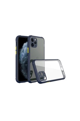 Evimdeyokyok Apple İphone 11 Pro Max Kılıf Miami Şeffaf Silikon - Lacivert