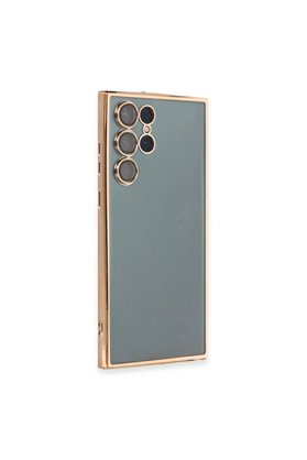 Evimdeyokyok Samsung Galaxy S22 Ultra Kılıf Razer Lensli Silikon - Gold