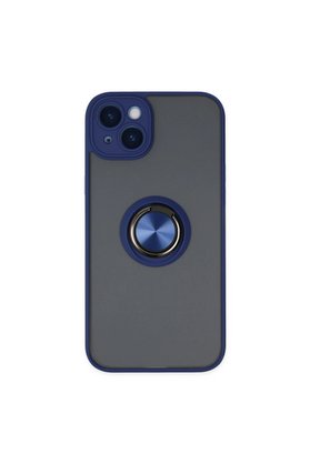 Evimdeyokyok Apple İphone 14 Kılıf Montreal Yüzüklü Silikon Kapak - Lacivert