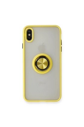 Evimdeyokyok Apple İphone X Kılıf Montreal Yüzüklü Silikon Kapak - Sarı