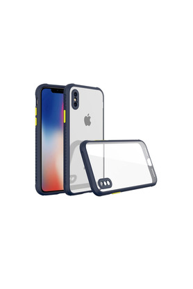 Evimdeyokyok Apple İphone Xs Max Kılıf Miami Şeffaf Silikon - Lacivert