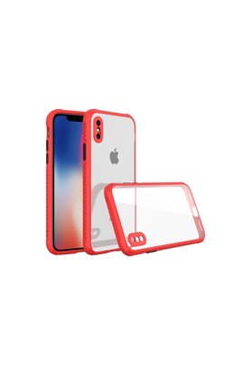 Evimdeyokyok Apple İphone Xs Max Kılıf Miami Şeffaf Silikon - Kırmızı