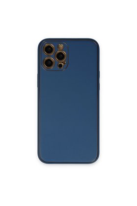Evimdeyokyok Apple İphone 12 Pro Kılıf Coco Deri Silikon Kapak - Açık Mavi
