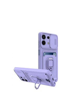 Evimdeyokyok Xiaomi Redmi Note 13 4G Kılıf Zuma Kartvizitli Yüzüklü Silikon - Lila