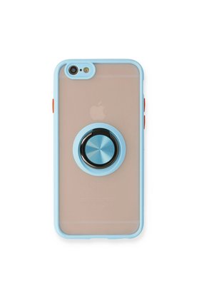 Evimdeyokyok Apple İphone 6 Kılıf Montreal Yüzüklü Silikon Kapak - Buz Mavi