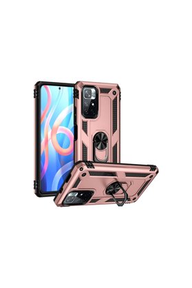 Evimdeyokyok Xiaomi Redmi Note 11T Kılıf Sofya Yüzüklü Silikon Kapak - Rose