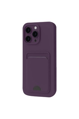 Evimdeyokyok Apple İphone 16 Pro Kılıf Kelvin Kartvizitli Silikon - Derin Mor