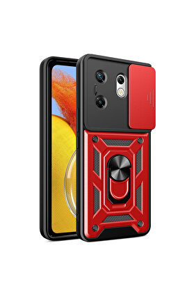 Evi̇mdeyokyok İnfi̇ni̇x Zero 30 4G Kılıf Pars Lens Yüzüklü Si̇li̇kon - Kırmızı