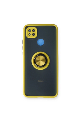 Evimdeyokyok Xiaomi Redmi 9C Kılıf Montreal Yüzüklü Silikon Kapak - Sarı