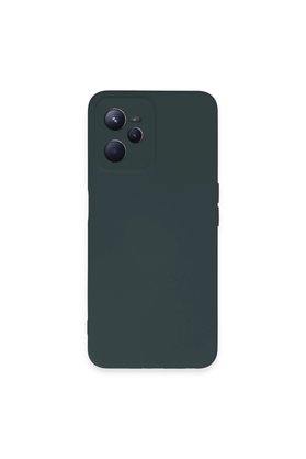 Evimdeyokyok Realme C35 Kılıf Nano İçi Kadife Silikon - Koyu Yeşil