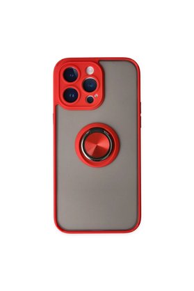 Evimdeyokyok Apple İphone 14 Pro Max Kılıf Montreal Yüzüklü Silikon Kapak - Kırmızı