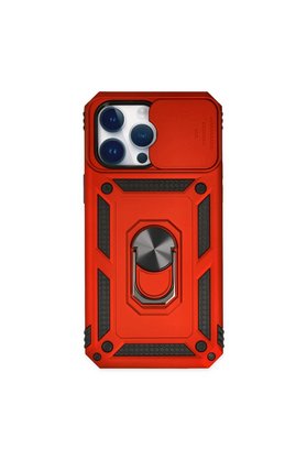 Evimdeyokyok Apple İphone 14 Pro Max Kılıf Pars Lens Yüzüklü Silikon - Kırmızı