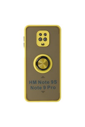 Evimdeyokyok Xiaomi Redmi Note 9 Pro Kılıf Montreal Yüzüklü Silikon Kapak - Sarı