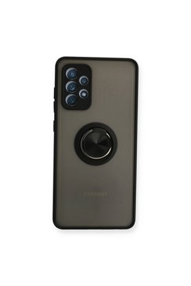 Evimdeyokyok Samsung Galaxy A72 Kılıf Montreal Yüzüklü Silikon Kapak - Siyah