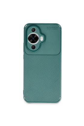 Evimdeyokyok Huawei Nova 12S Kılıf Auto Focus Karbon Kapak - Koyu Yeşil