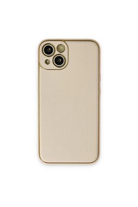Evimdeyokyok Apple İphone 14 Plus Kılıf Coco Deri Silikon Kapak - Gold
