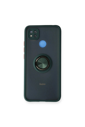 Evimdeyokyok Xiaomi Redmi 9C Kılıf Montreal Yüzüklü Silikon Kapak - Yeşil