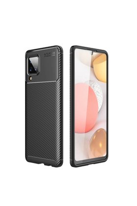 Evimdeyokyok Samsung Galaxy A22 Kılıf Auto Focus Karbon Kapak - Siyah