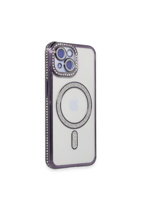 Evimdeyokyok Apple İphone 13 Kılıf Joke Simli Magneticsafe Kılıf - Derin Mor