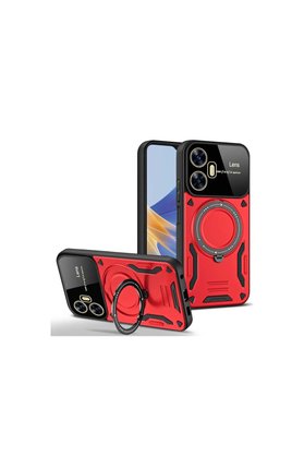 Evimdeyokyok Realme C55 Kılıf Joy Lens Standlı Kapak - Kırmızı