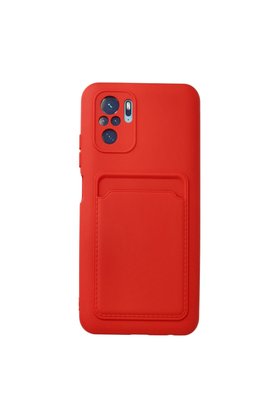 Evimdeyokyok Xiaomi Redmi Note 10S Kılıf Kelvin Kartvizitli Silikon - Kırmızı