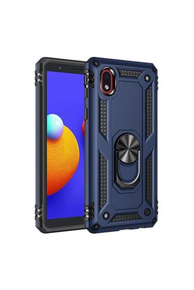 Evimdeyokyok Samsung Galaxy A01 Core Kılıf Sofya Yüzüklü Silikon Kapak - Lacivert