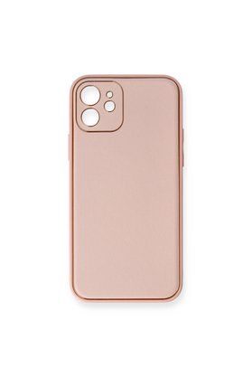 Evimdeyokyok Apple İphone 12 Kılıf Coco Deri Silikon Kapak - Pembe