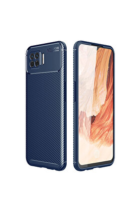 Evimdeyokyok Oppo A73 Kılıf Auto Focus Karbon Kapak - Lacivert