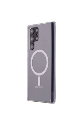 Evimdeyokyok Samsung Galaxy S22 Ultra Kılıf Magneticsafe Şeffaf Silikon - Şeffaf