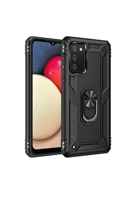 Evimdeyokyok Samsung Galaxy A02S Kılıf Sofya Yüzüklü Silikon Kapak - Siyah