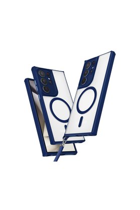 Evimdeyokyok Samsung Galaxy S24 Ultra Kılıf Enka Magsafe Silikon Kılıf - Lacivert