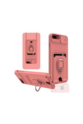 Evimdeyokyok Apple İphone 7 Plus Kılıf Zuma Kartvizitli Yüzüklü Silikon - Pembe
