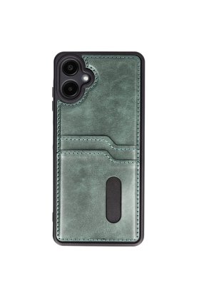 Evimdeyokyok Samsung Galaxy A06 Kılıf Sara Kartvizitli Deri Kılıf - Koyu Yeşil