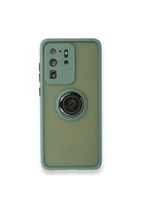 Evimdeyokyok Samsung Galaxy S20 Ultra Kılıf Montreal Yüzüklü Silikon Kapak - Yeşil