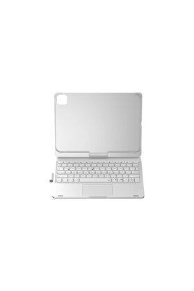 Evi̇mdeyokyok Apple İpad Pro 11 (2024) F11 Ats Kılıf Magi̇c Dönen Klavyeli̇ Tablet Kılıf - Gümüş