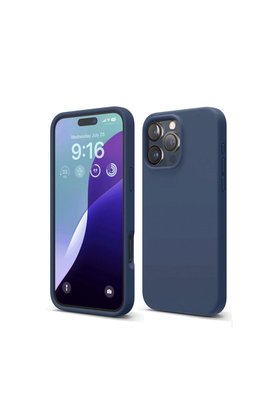 Evimdeyokyok Apple İphone 16 Pro Kılıf Nano İçi Kadife Silikon - Lacivert