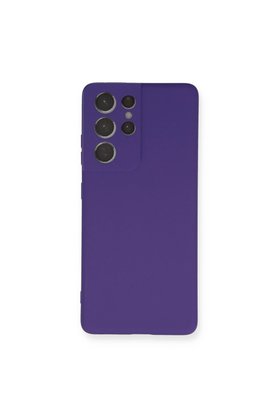Evimdeyokyok Samsung Galaxy S21 Ultra Kılıf Nano İçi Kadife Silikon - Mor