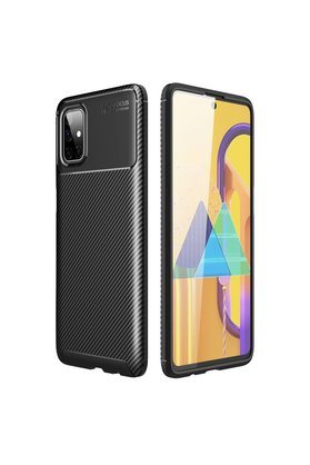 Evimdeyokyok Samsung Galaxy M51 Kılıf Auto Focus Karbon Kapak - Siyah