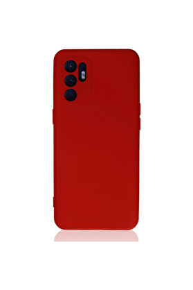 Evimdeyokyok Oppo Reno 6 Kılıf Nano İçi Kadife Silikon - Kırmızı