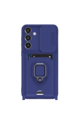Evimdeyokyok Samsung Galaxy S25 Plus Kılıf Zuma Kartvizitli Yüzüklü Silikon - Lacivert