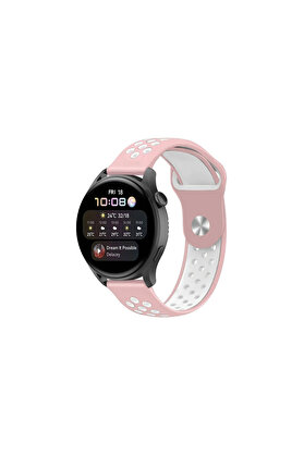 Evi̇mdeyokyok Watch 22Mm Spor Deli̇kli̇ Kordon - Pembe-Beyaz