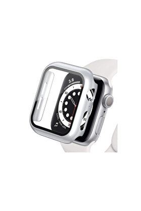 Evi̇mdeyokyok Apple Watch Ultra 49Mm Camlı Kasa Ekran Koruyucu - Gümüş