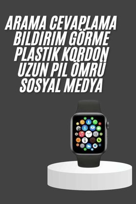 Solmazlar Online Akıllı Saat Çok Fonksiyonlu Uyku Takibi Adımsayar Nabız Ölçer Arama Cevaplaya - Ssssss6567-8