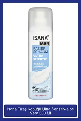 ISANA MEN Tıraş Köpüğü Aloe Vera'lı Hassas Ciltler İçin 300 ml