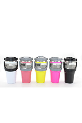 Evi̇mdeyokyok 900 Ml Taşıma Kulplu Paslanmaz Çeli̇k Termos Mug - Vakumlu Isı Yalıtımlı Bardak Alk3137