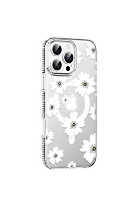 Evimdeyokyok Joko Apple İphone 16 Pro Max Floral Magsafe Kapak - Beyaz