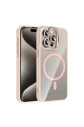 Evimdeyokyok Joko Apple İphone 15 Pro Max Remim Lensli Magsafe Standlı Kapak - Pembe