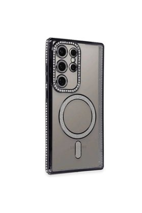Evimdeyokyok Samsung Galaxy S24 Ultra Kılıf Joke Simli Magneticsafe Kılıf - Siyah