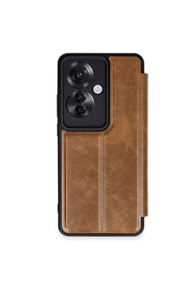 Evimdeyokyok Oppo Reno 11F Kılıf Flip Cover - Taba