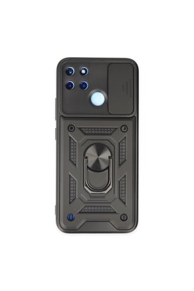 Evimdeyokyok Realme C25Y Kılıf Pars Lens Yüzüklü Silikon - Siyah